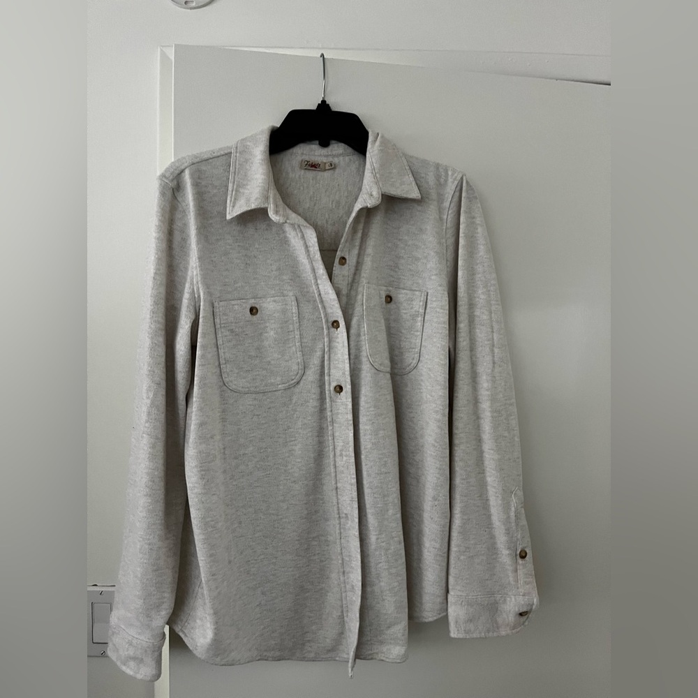 Faherty Oatmeal Casual Button Down Shirt Soft Fabric